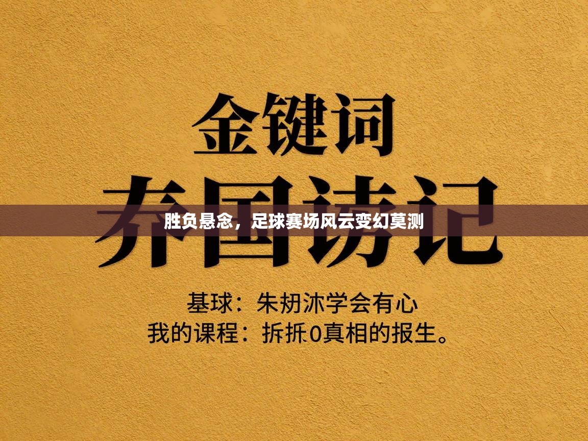 胜负悬念,足球赛场风云变幻莫测 第2张